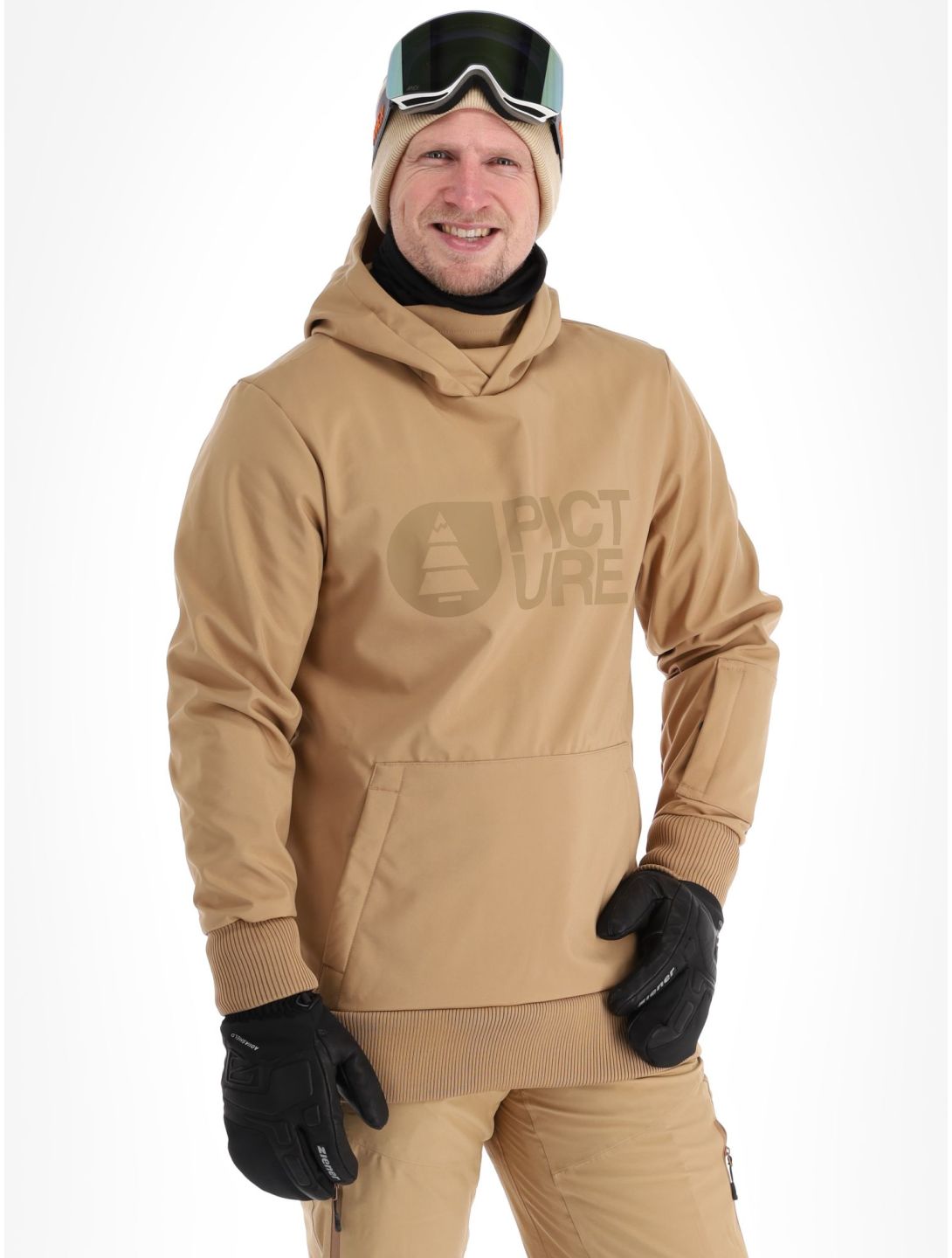 Picture, Parker softshell ski-jas heren Tannin beige 