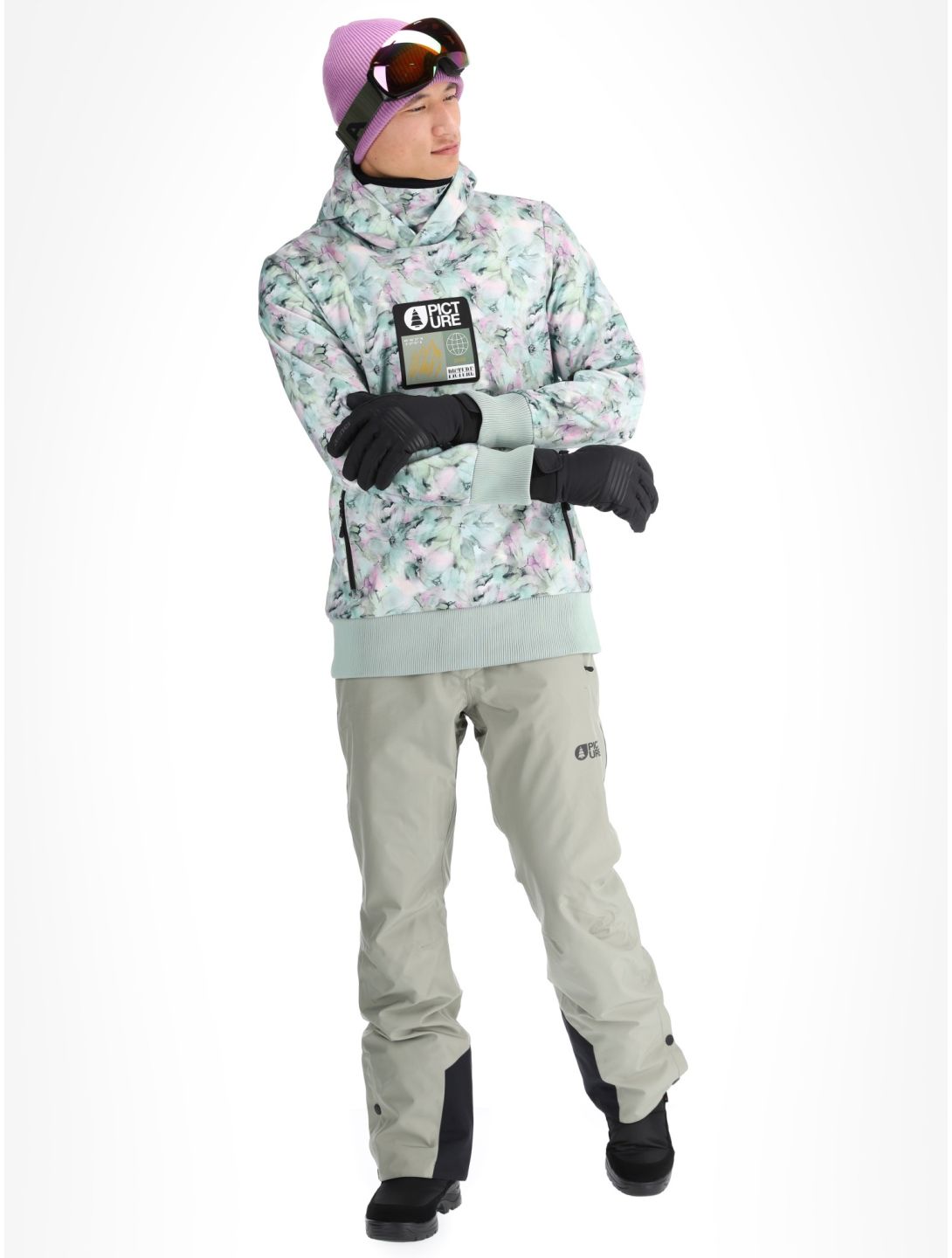 Picture, Printed softshell ski-jas heren Blurry Water Print multicolor 