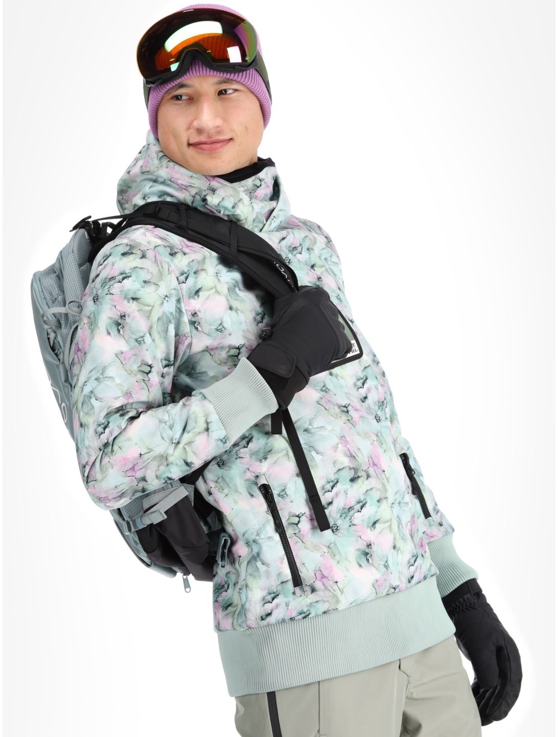 Picture, Printed softshell ski-jas heren Blurry Water Print multicolor 