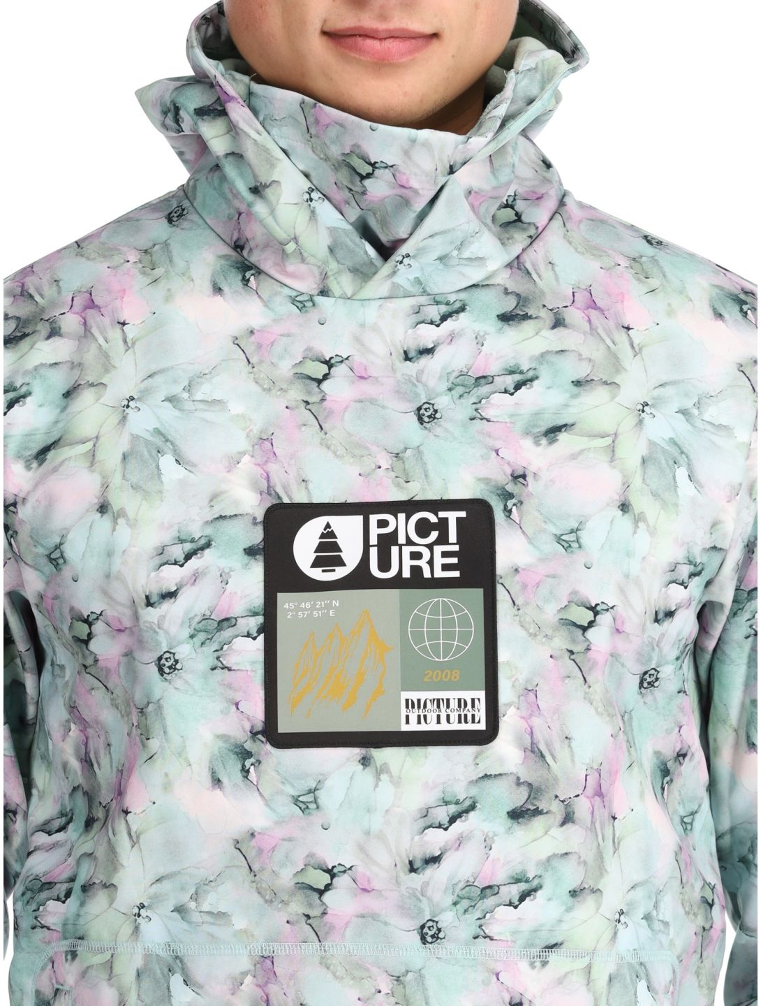 Picture, Printed softshell ski-jas heren Blurry Water Print multicolor 