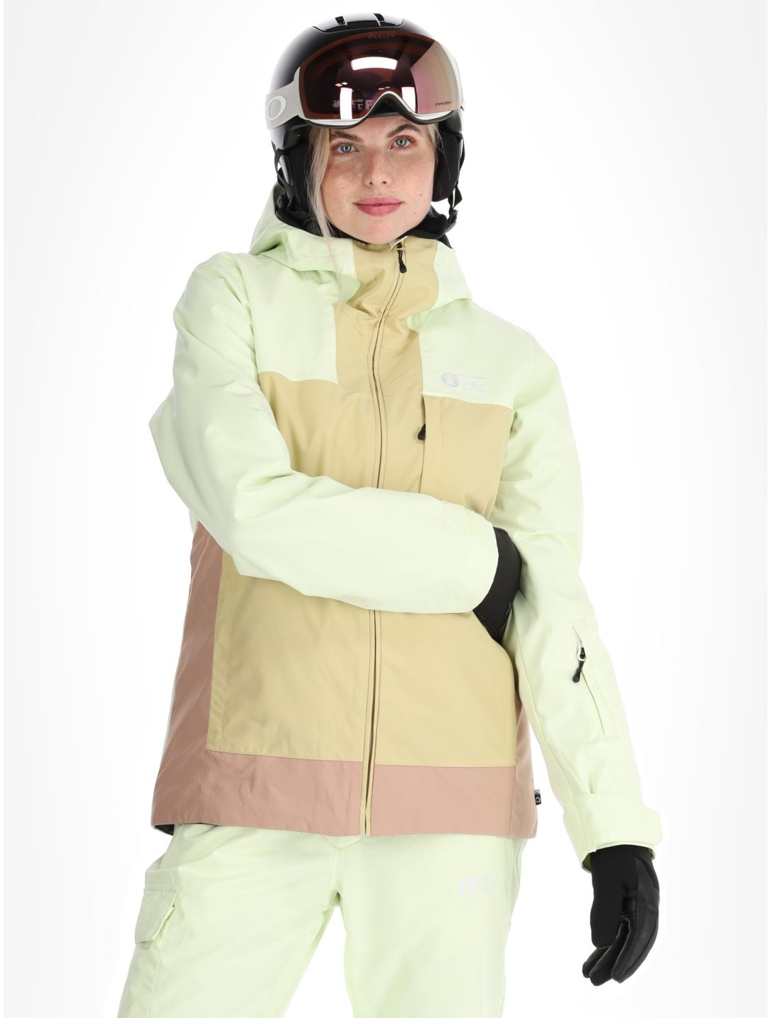 Picture, Seakrest ski-jas dames Lime Cream Hemp Roebuck bruin, groen 