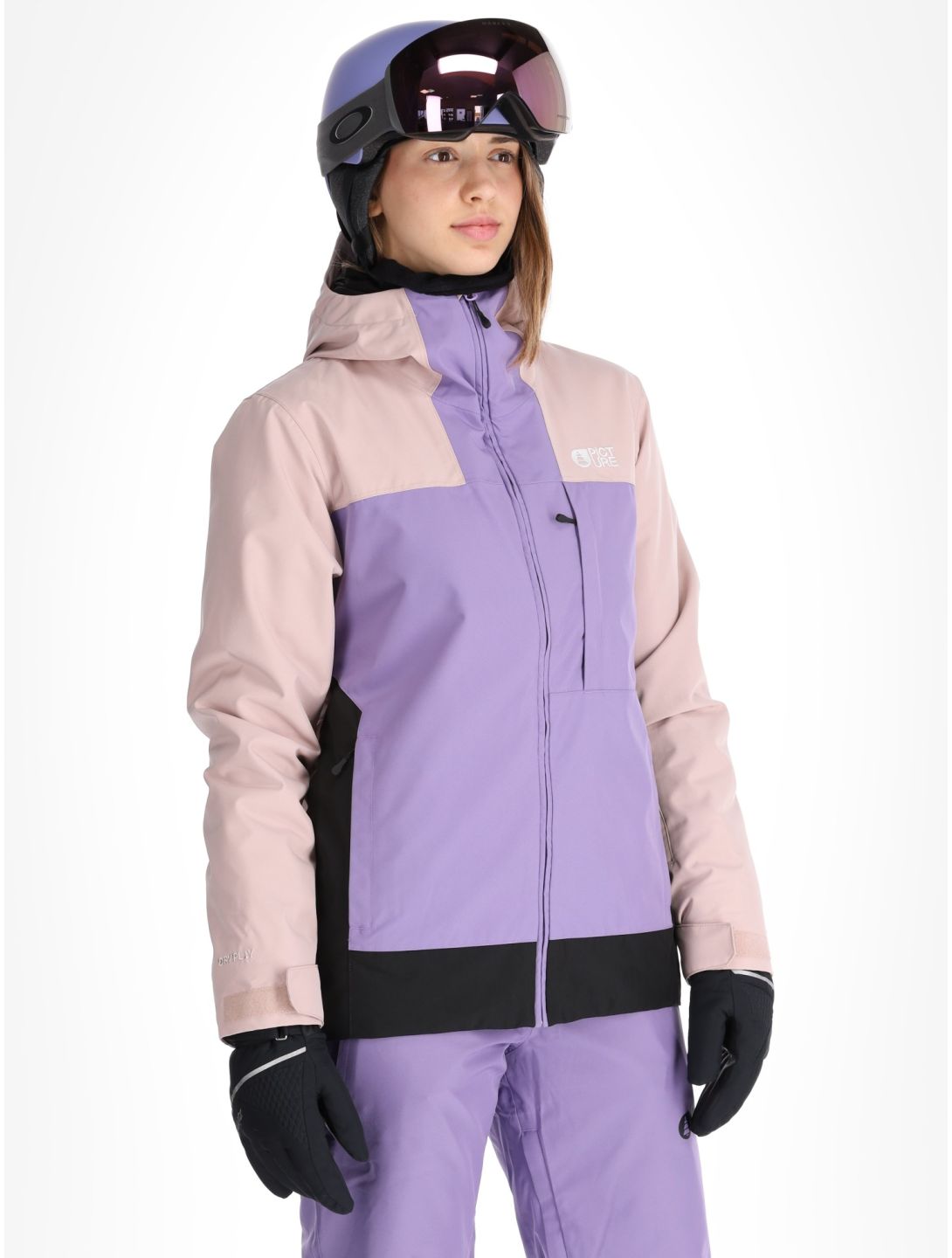 Picture, Seakrest ski-jas dames Shadow Gray Paisley Purple Black grijs, paars, zwart 