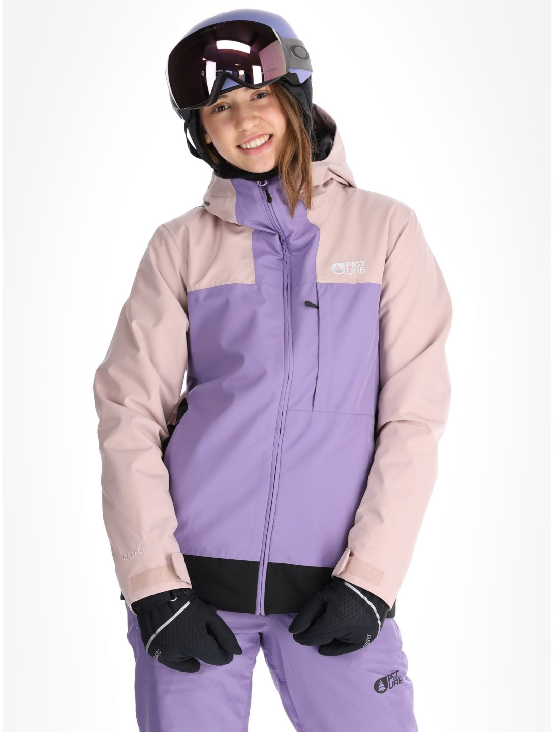 Picture, Seakrest ski-jas dames Shadow Gray Paisley Purple Black grijs, paars, zwart 