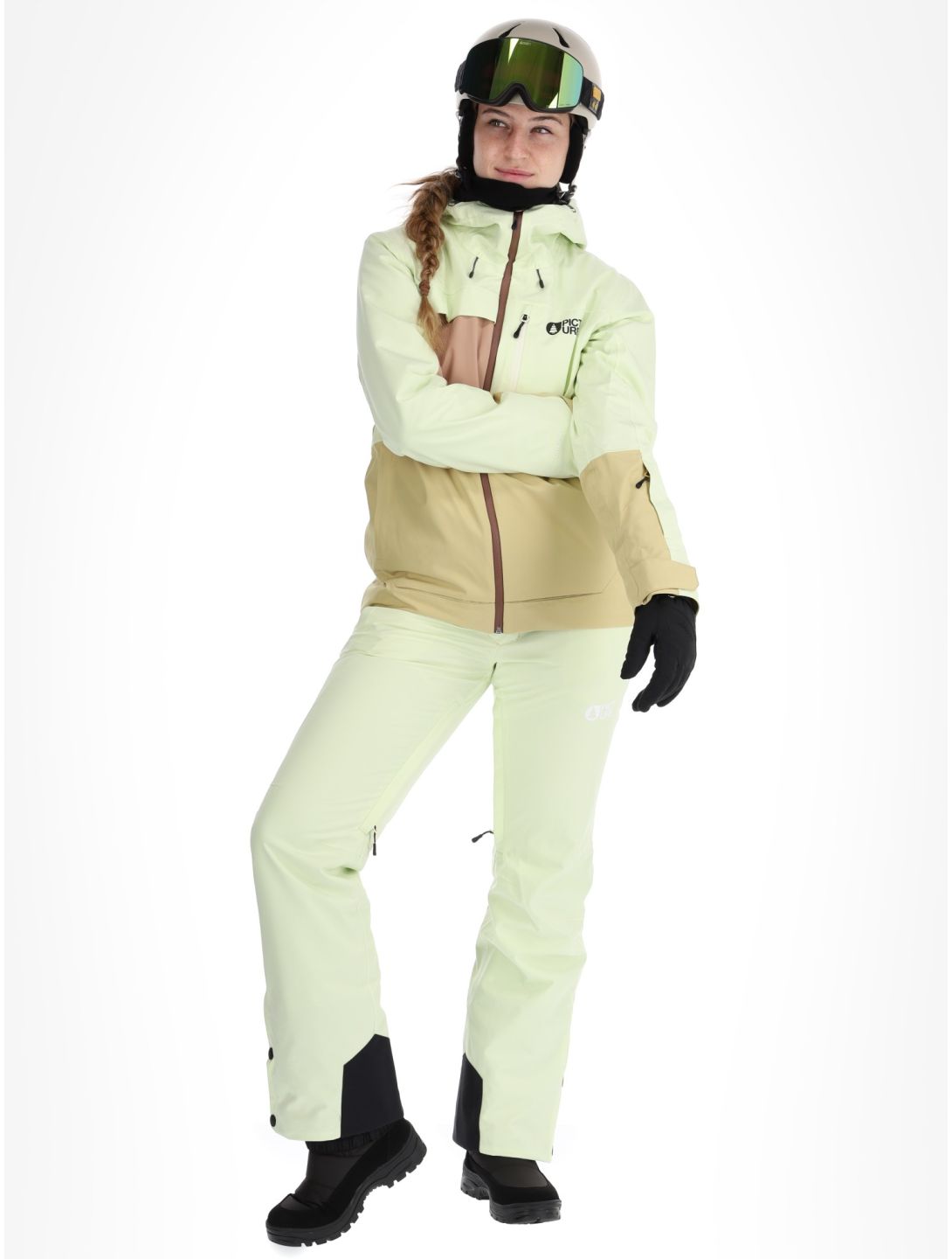 Picture, Seen ski-jas dames Lime Cream Hemp Roebuck bruin, groen 