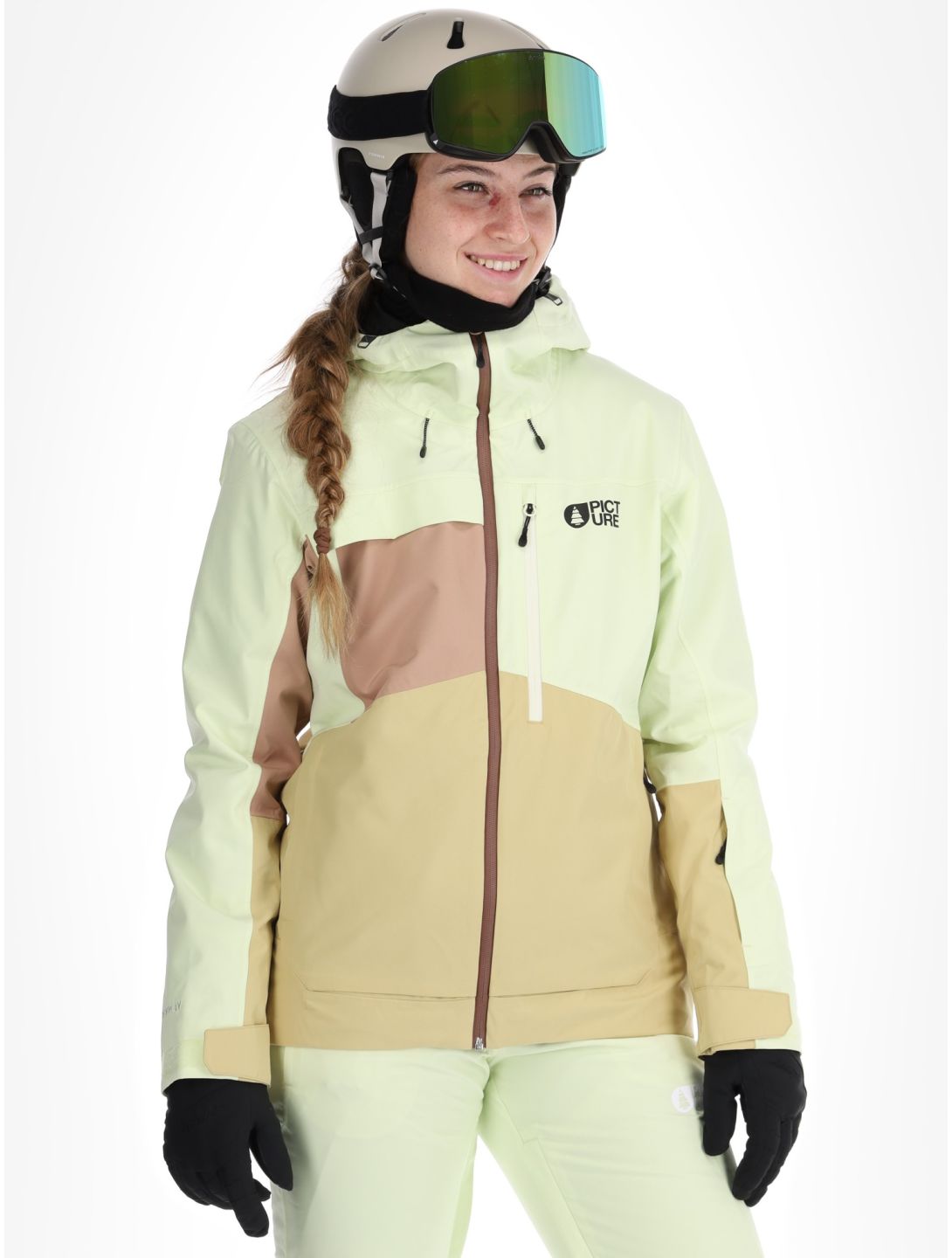 Picture, Seen ski-jas dames Lime Cream Hemp Roebuck bruin, groen 