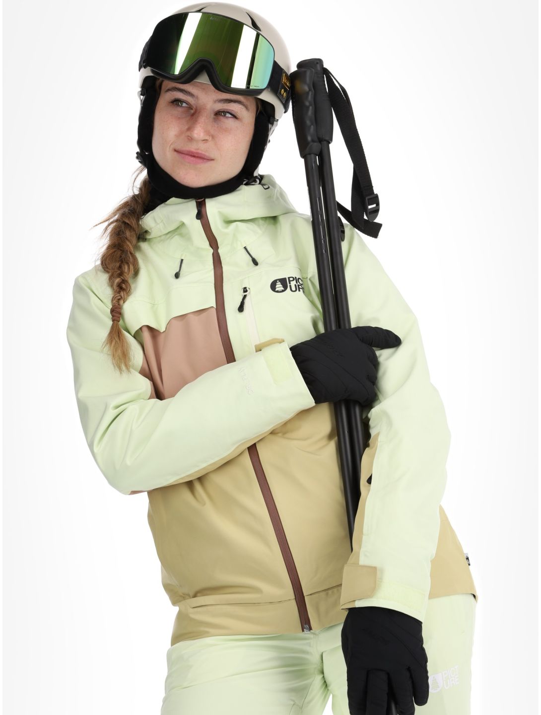 Picture, Seen ski-jas dames Lime Cream Hemp Roebuck bruin, groen 