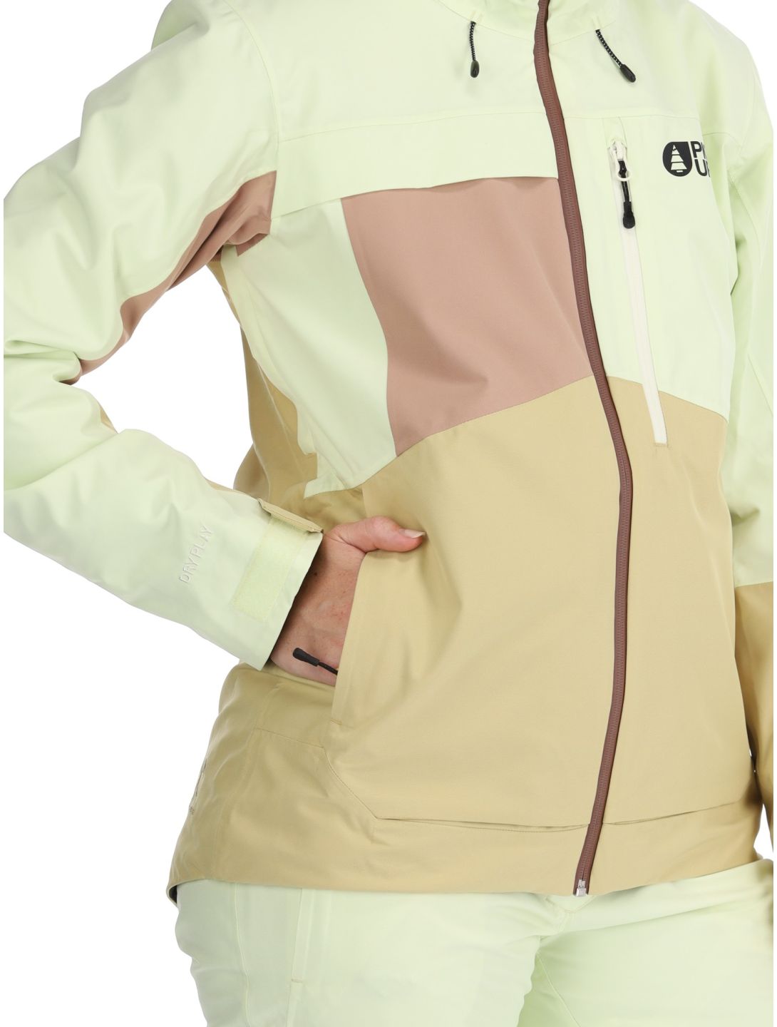 Picture, Seen ski-jas dames Lime Cream Hemp Roebuck bruin, groen 