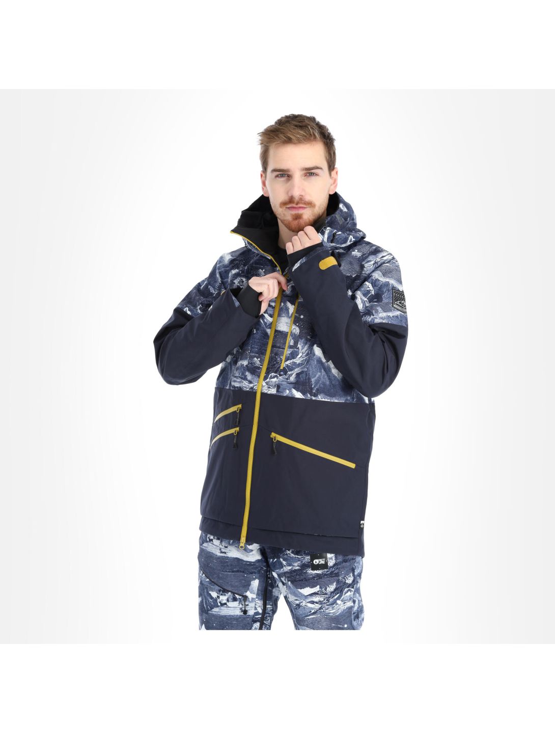 Picture, Stone Jkt ski-jas heren print Blauw