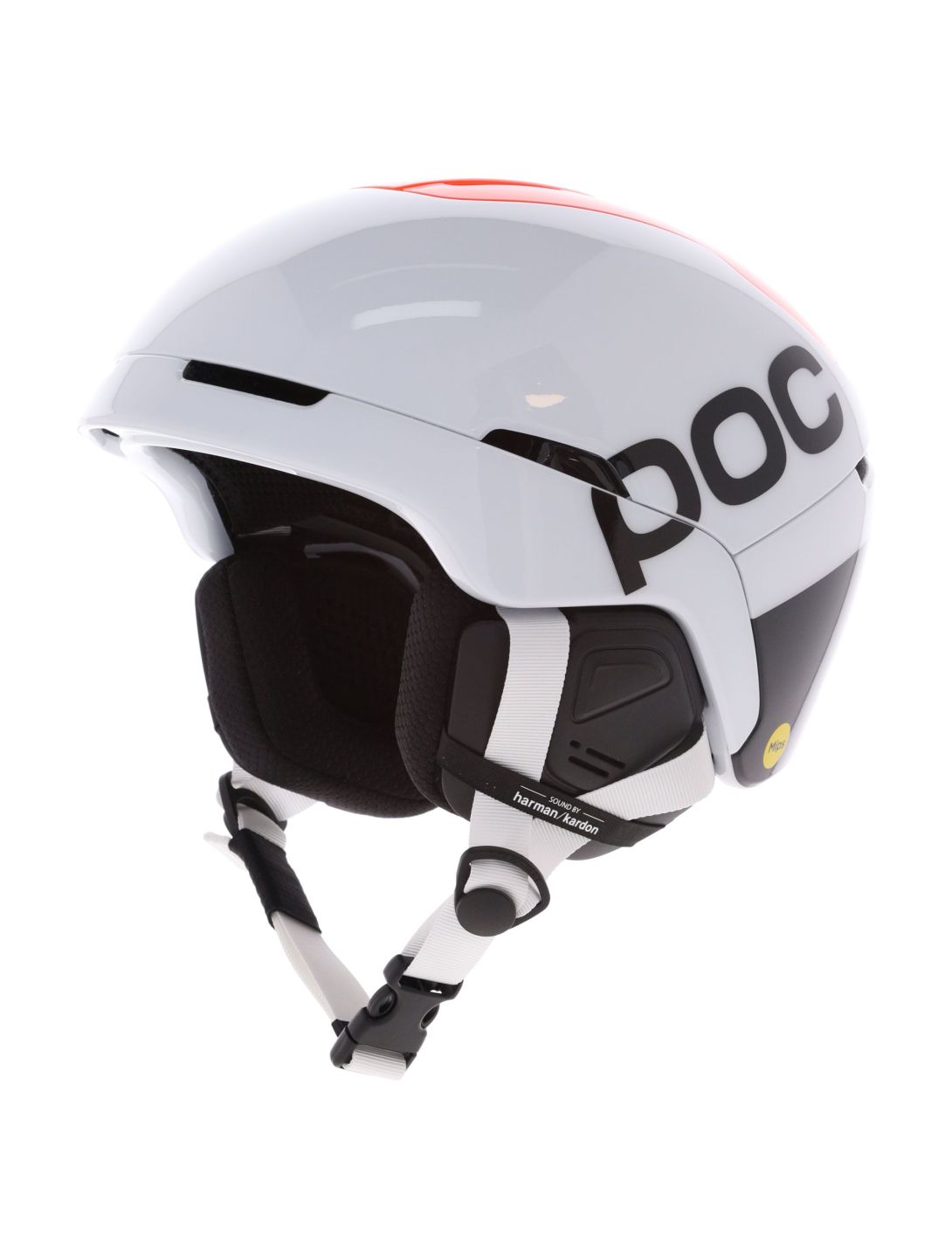 POC, Obex Connect skihelm unisex Hydrogen White / Fluorescent Orange AVIP oranje, wit 