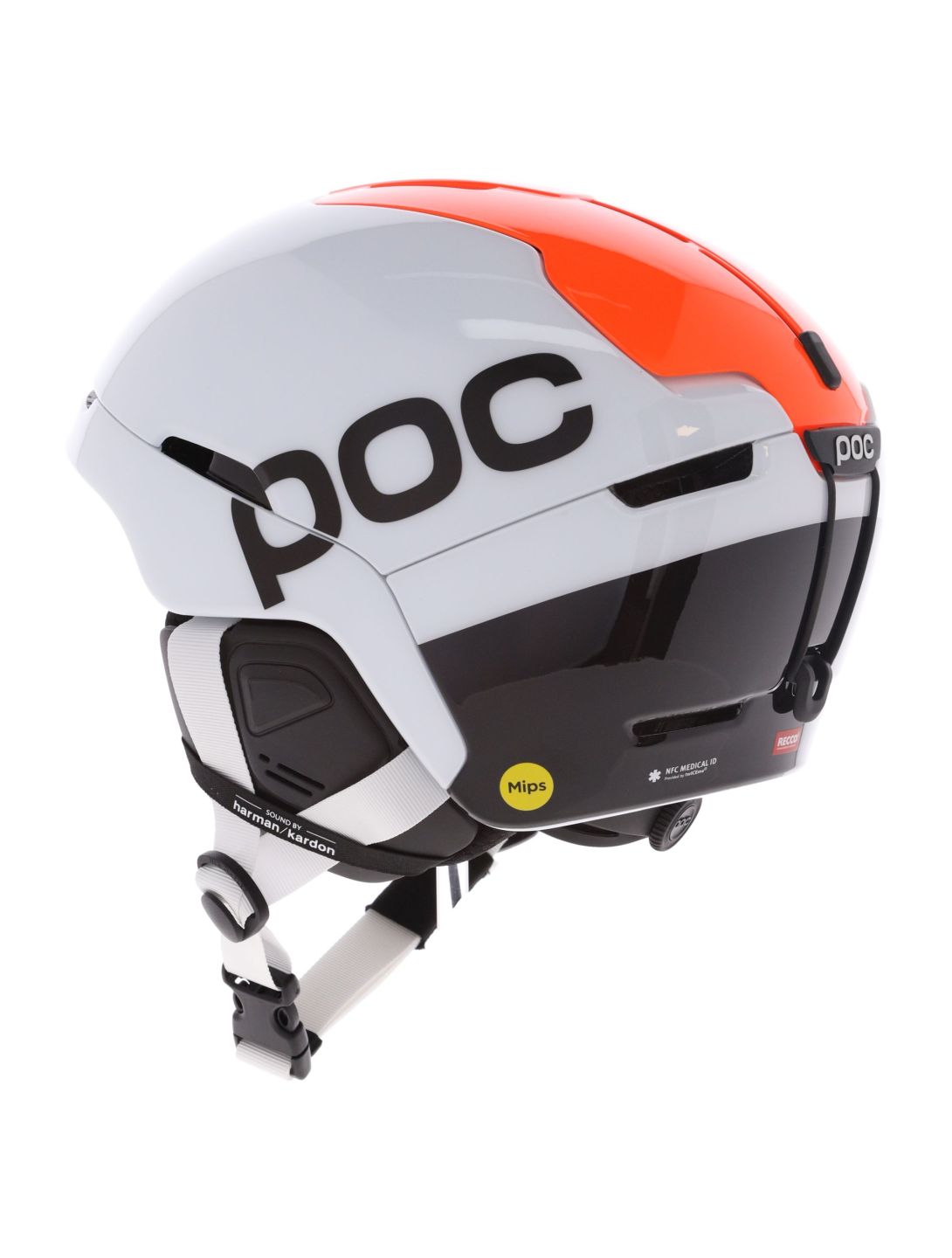 POC, Obex Connect skihelm unisex Hydrogen White / Fluorescent Orange AVIP oranje, wit 