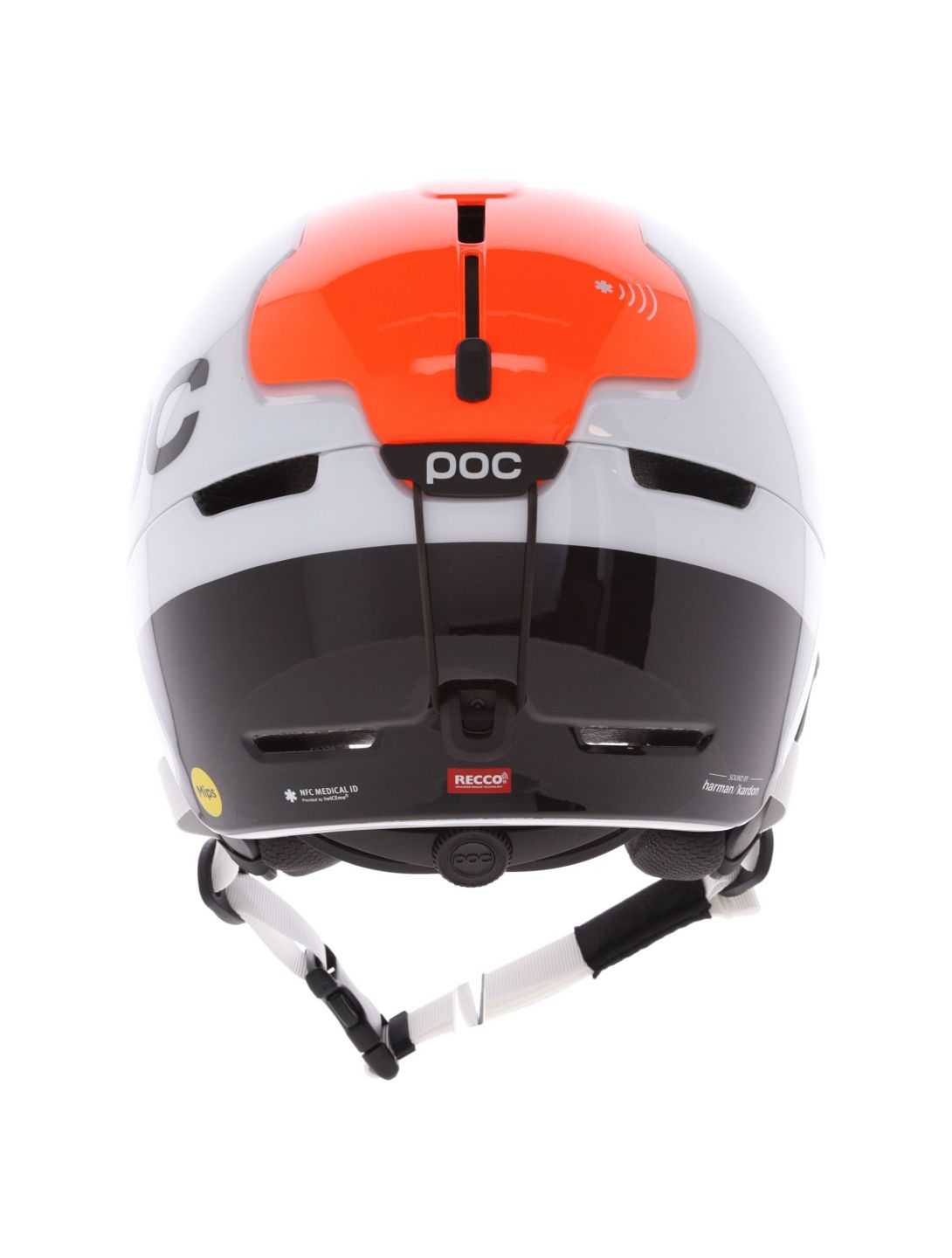 POC, Obex Connect skihelm unisex Hydrogen White / Fluorescent Orange AVIP oranje, wit 