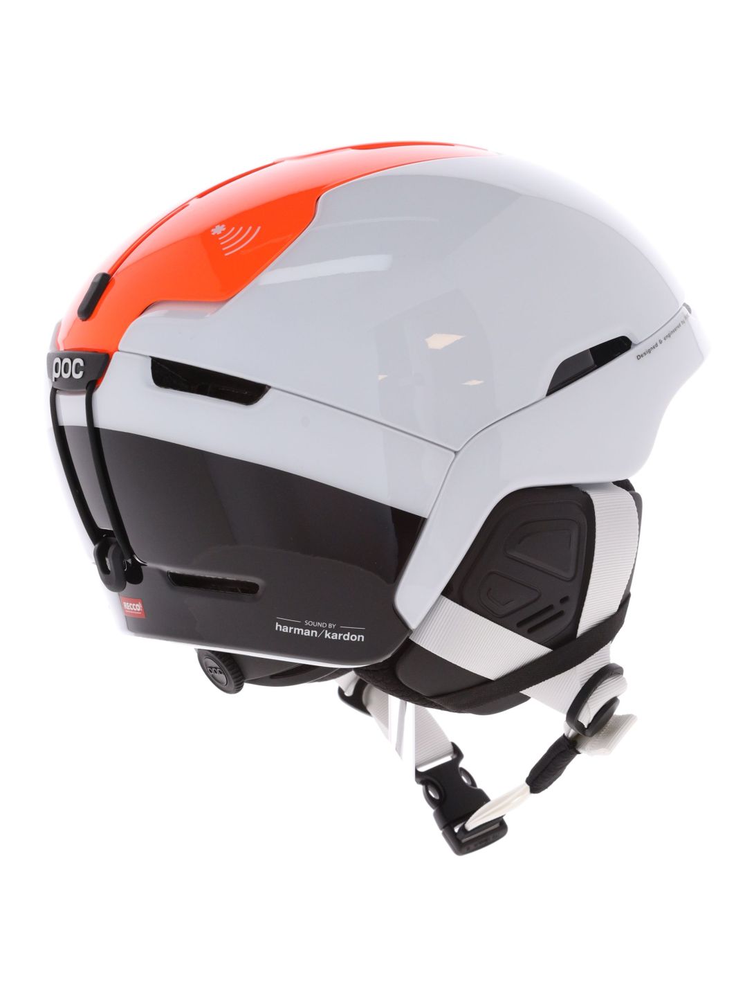 POC, Obex Connect skihelm unisex Hydrogen White / Fluorescent Orange AVIP oranje, wit 