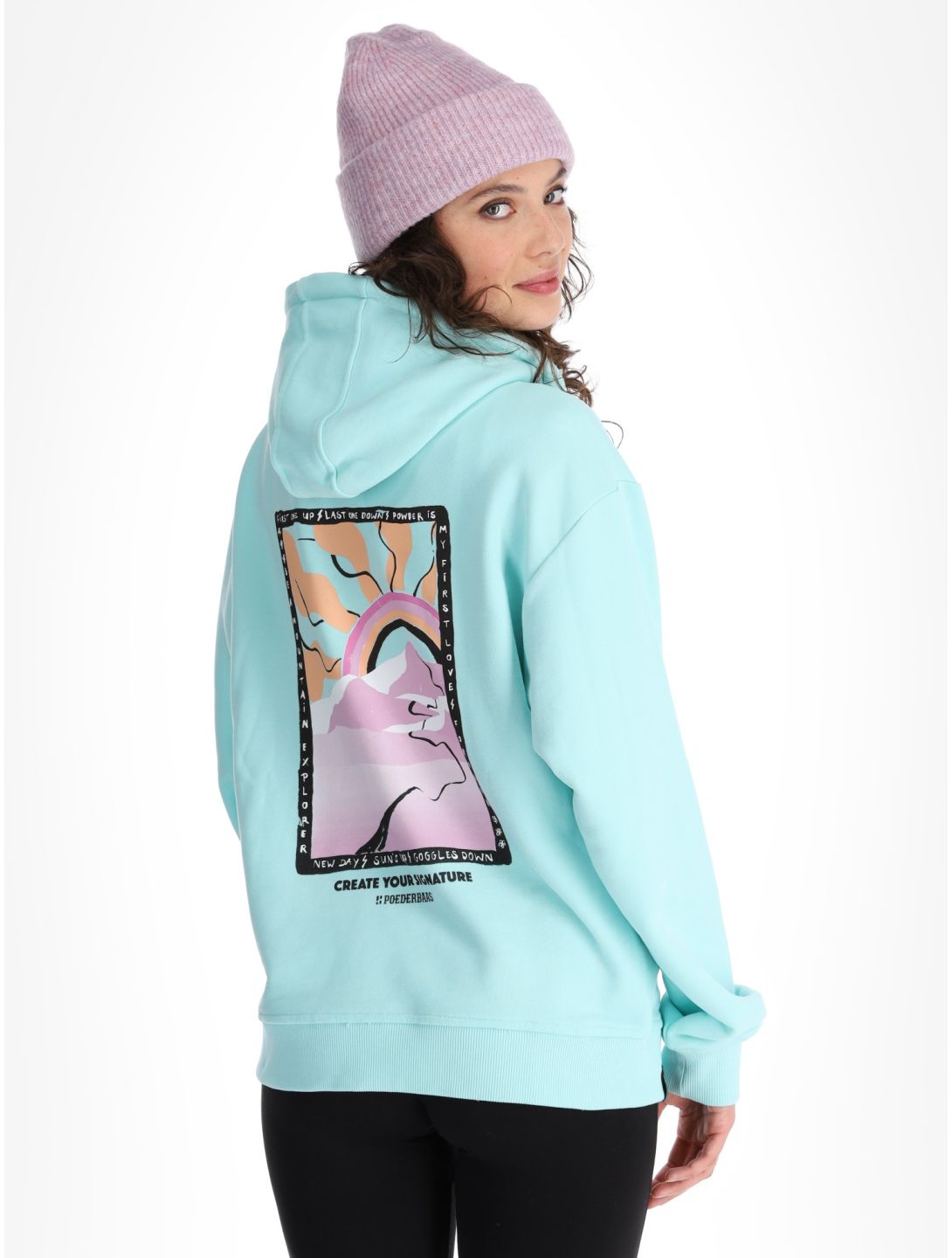 Poederbaas, Arty Hoody trui dames Mint groen 