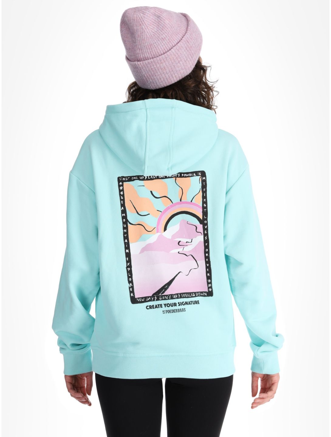 Poederbaas, Arty Hoody trui dames Mint groen 