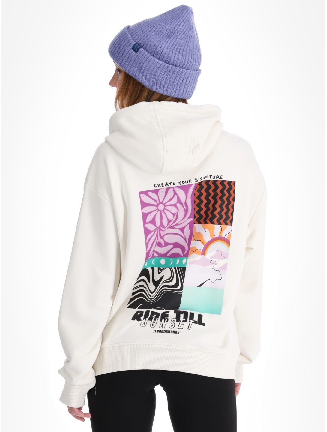 Poederbaas, Arty Hoody trui dames Off White wit 