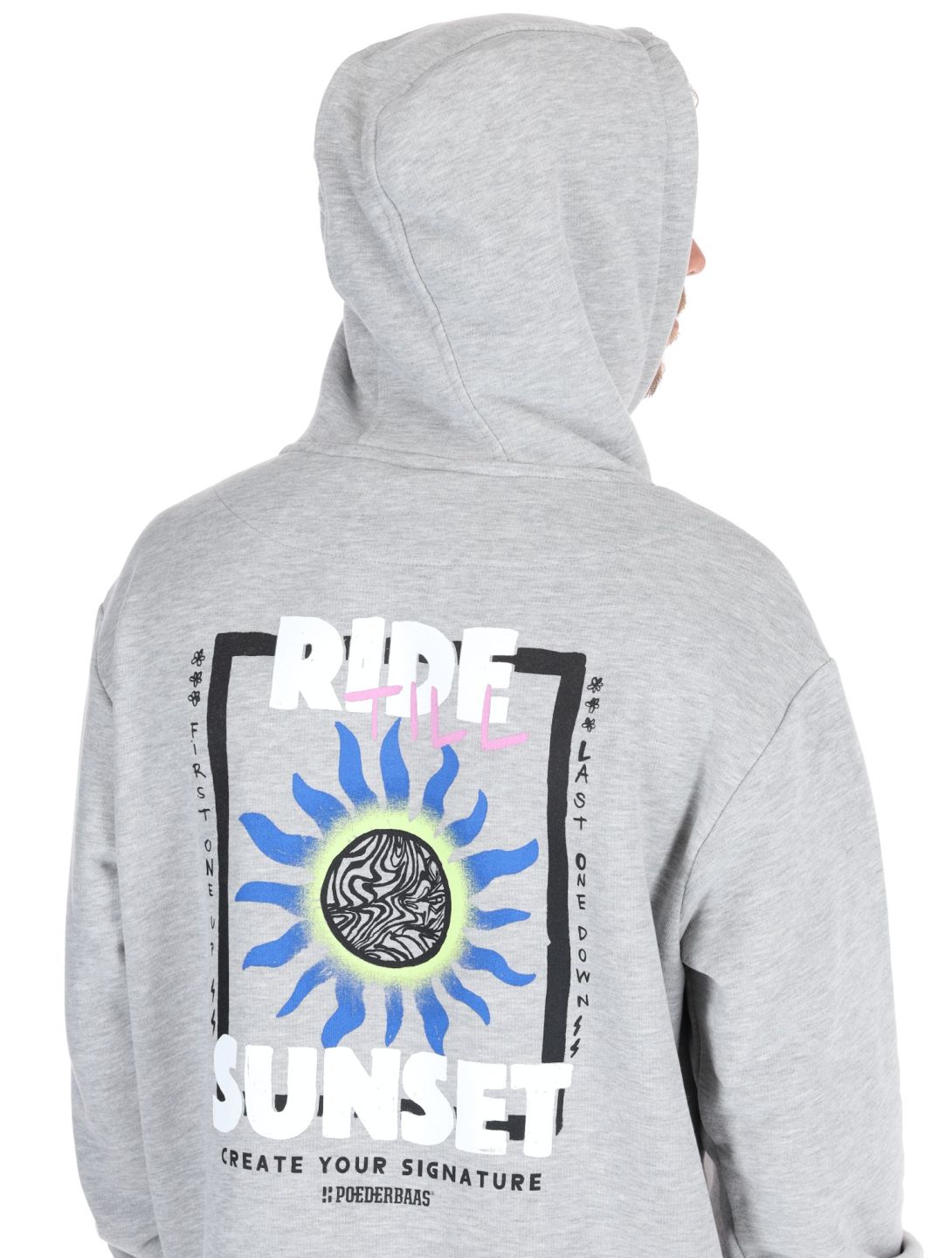 Poederbaas, Arty Hoody trui heren Grey grijs 