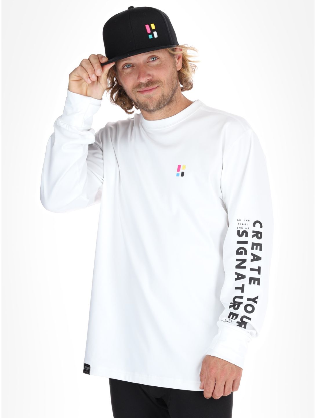 Poederbaas, Arty Longsleeve trui heren Off White wit 