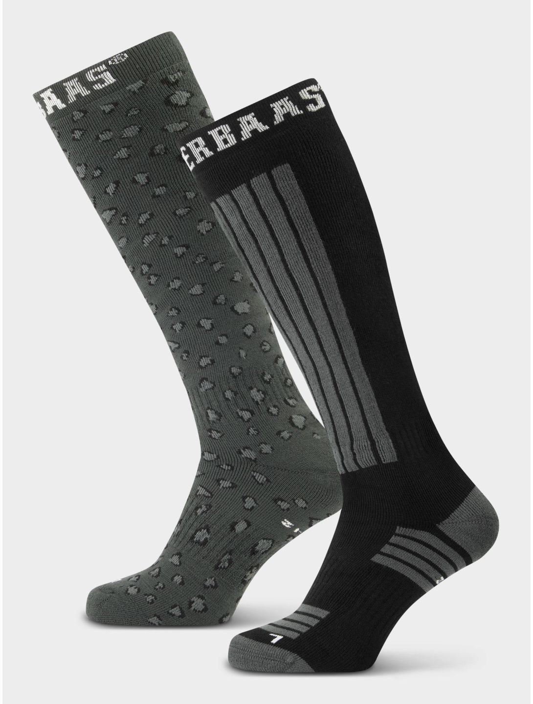 Poederbaas, Ski Socks 2-pack skisokken unisex Panther Black zwart 