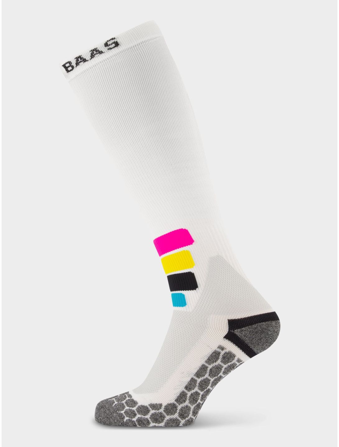 Poederbaas, Tech Ski Socks Compress Merino Pro compressiesokken unisex White wit 