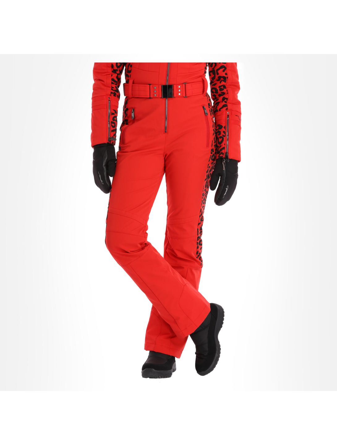 Poivre Blanc, Stretch Ski Overall ski overall dames leopard scarlet rood 