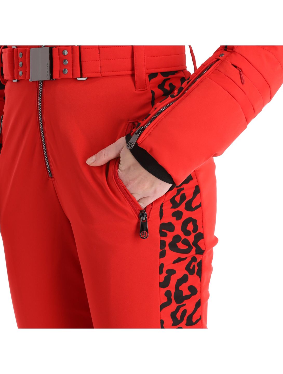 Poivre Blanc, Stretch Ski Overall ski overall dames leopard scarlet rood 