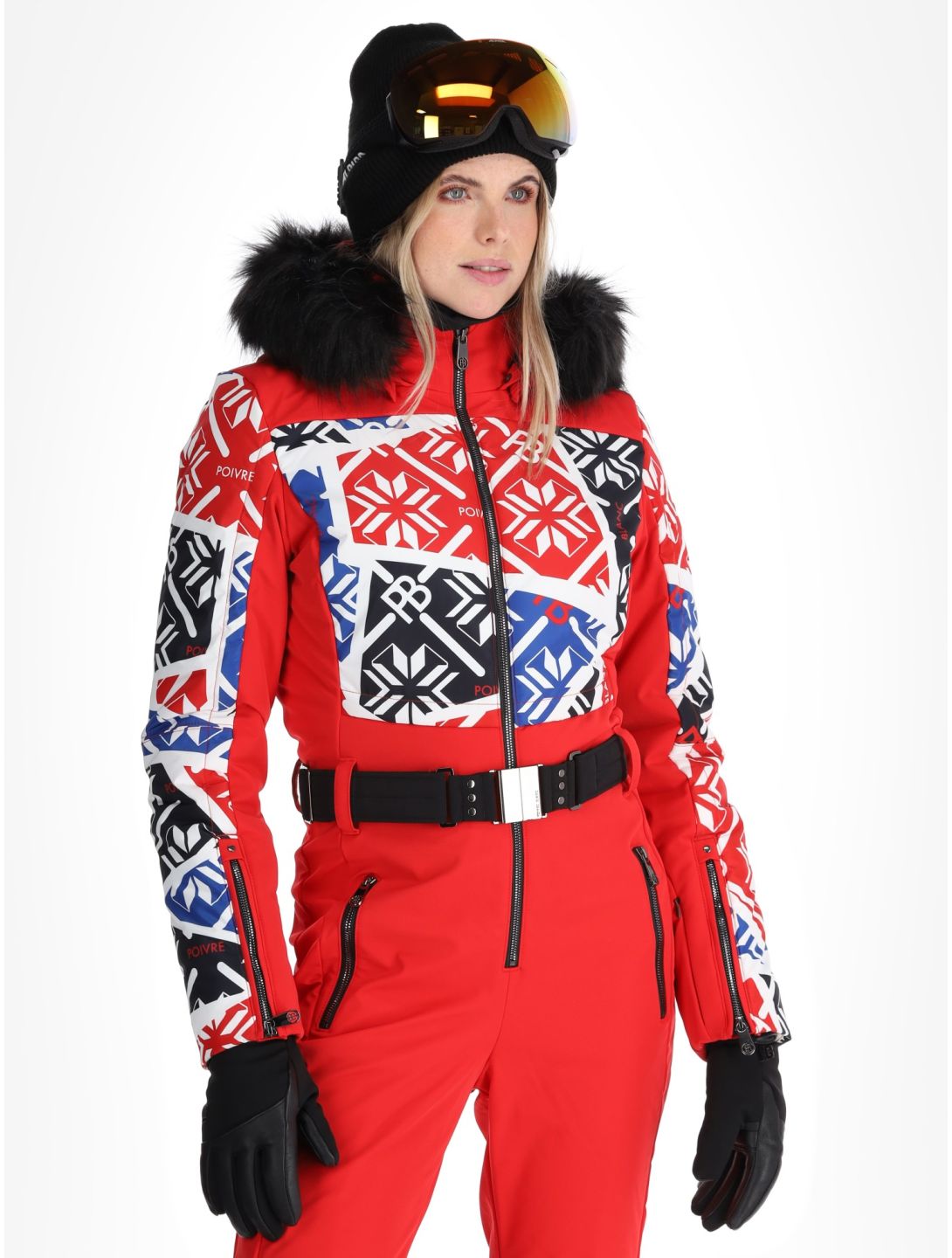 Poivre Blanc, Traditional 24PBH0831/WO/P ski overall dames Print Scarlet Red rood 