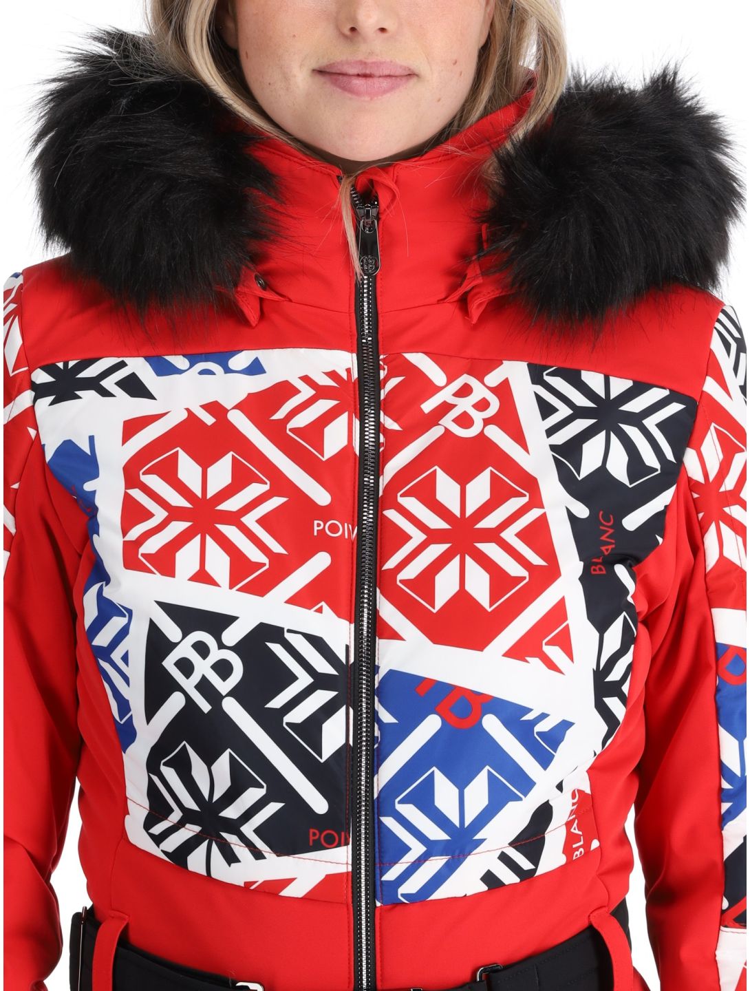 Poivre Blanc, Traditional 24PBH0831/WO/P ski overall dames Print Scarlet Red rood 