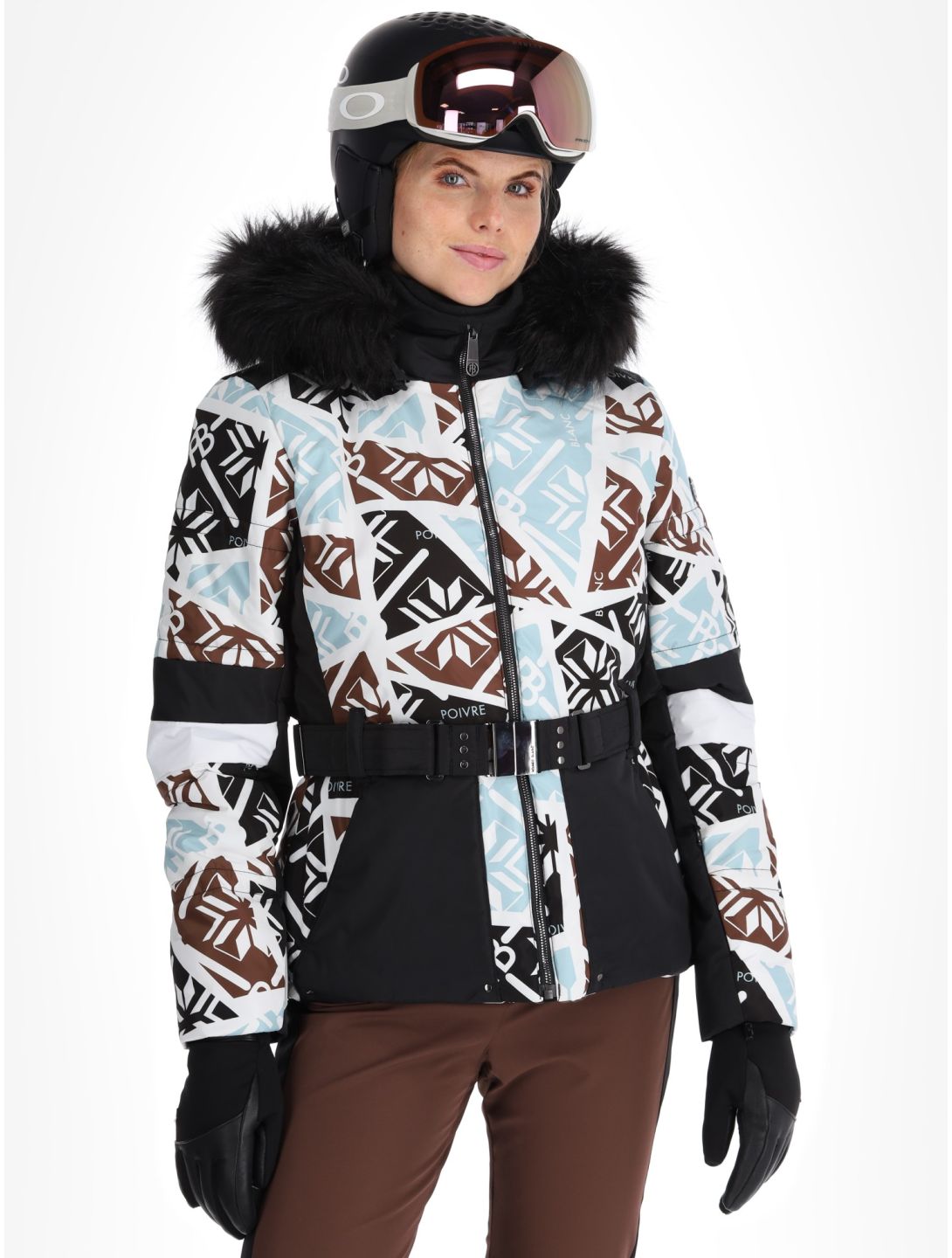 Poivre Blanc, Traditional 24PBH1003/WO/P ski-jas dames Print Black wit, zwart 