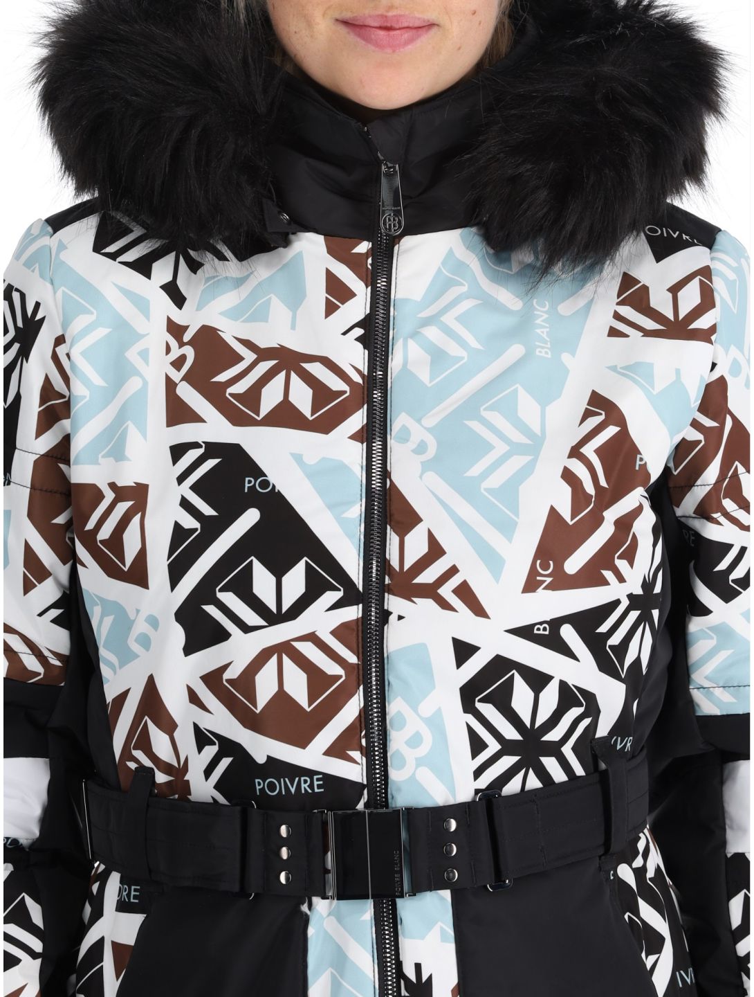 Poivre Blanc, Traditional 24PBH1003/WO/P ski-jas dames Print Black wit, zwart 