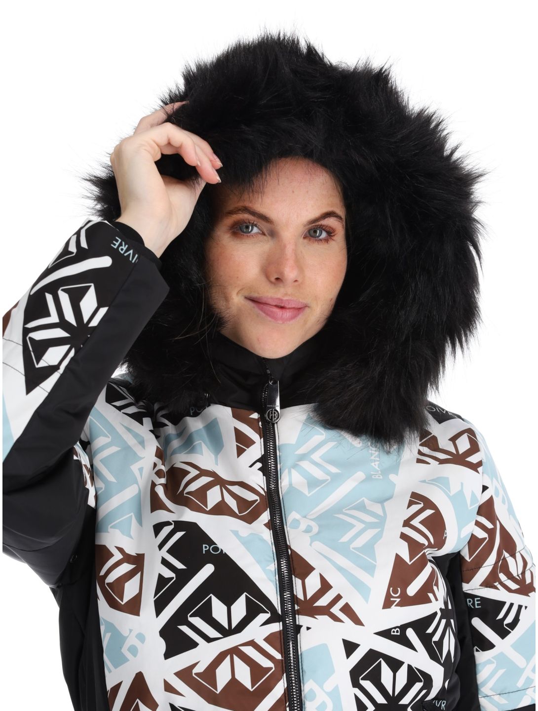 Poivre Blanc, Traditional 24PBH1003/WO/P ski-jas dames Print Black wit, zwart 