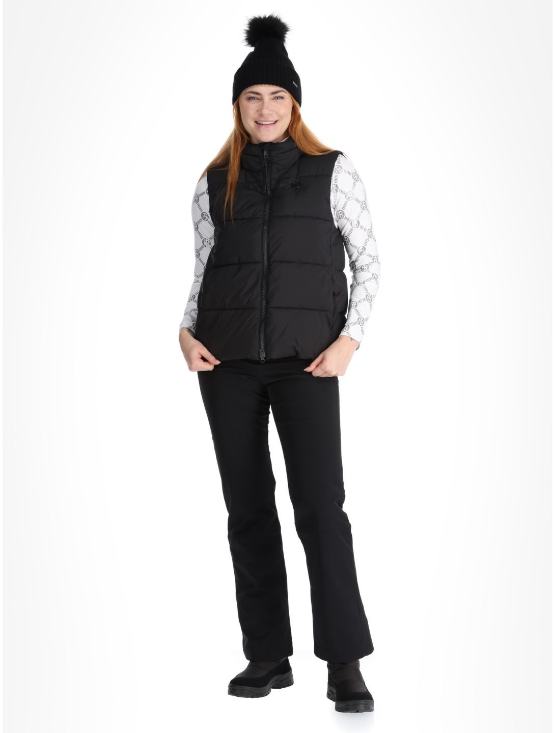 Poivre Blanc, Traditional 24PBH1205/WO/B bodywarmer dames Black zwart 