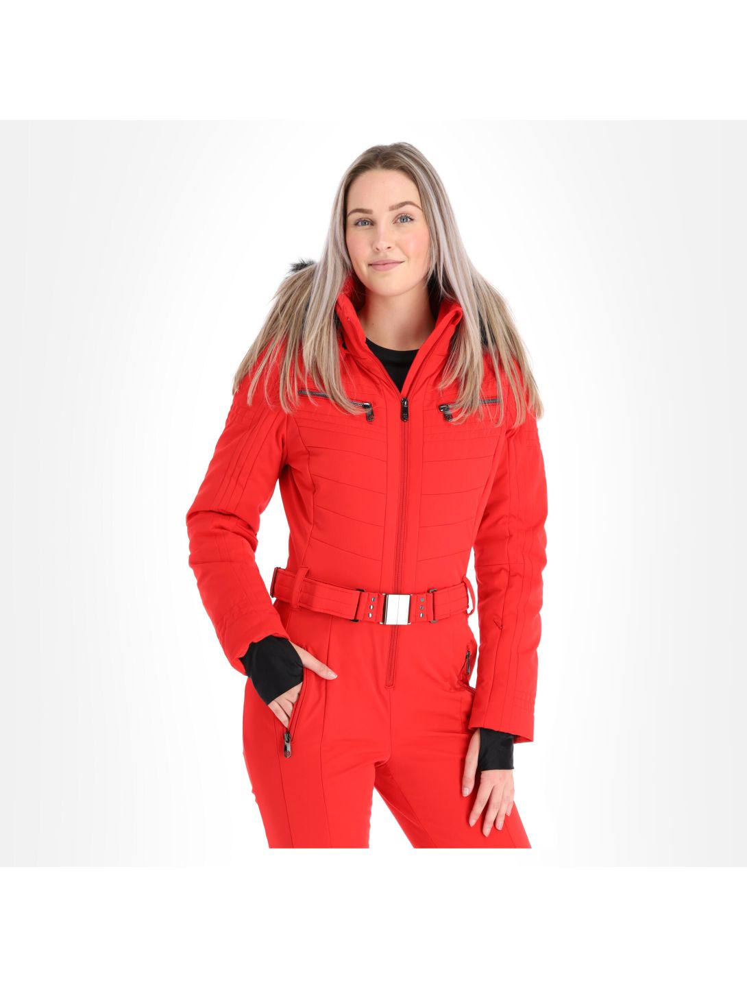 Poivre Blanc, W20-0830-Wo/A DA Ski-overall slim fit dames scarlet Rood