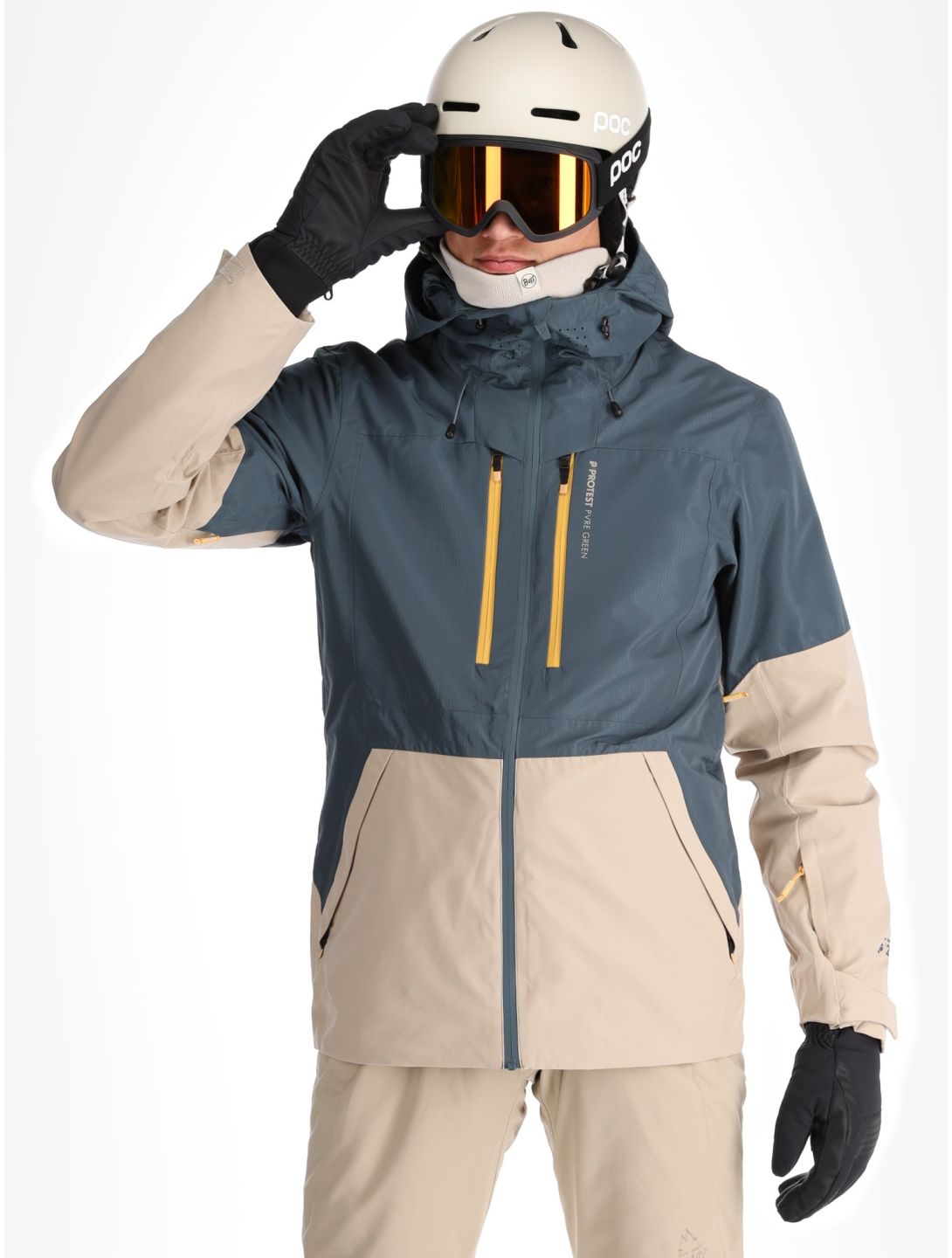 Protest, PRTBAKIE ski-jas heren Yale Blue beige, blauw 