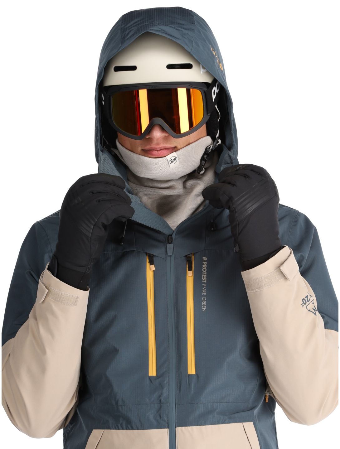 Protest, PRTBAKIE ski-jas heren Yale Blue beige, blauw 