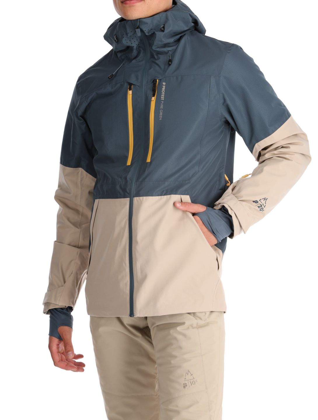 Protest, PRTBAKIE ski-jas heren Yale Blue beige, blauw 