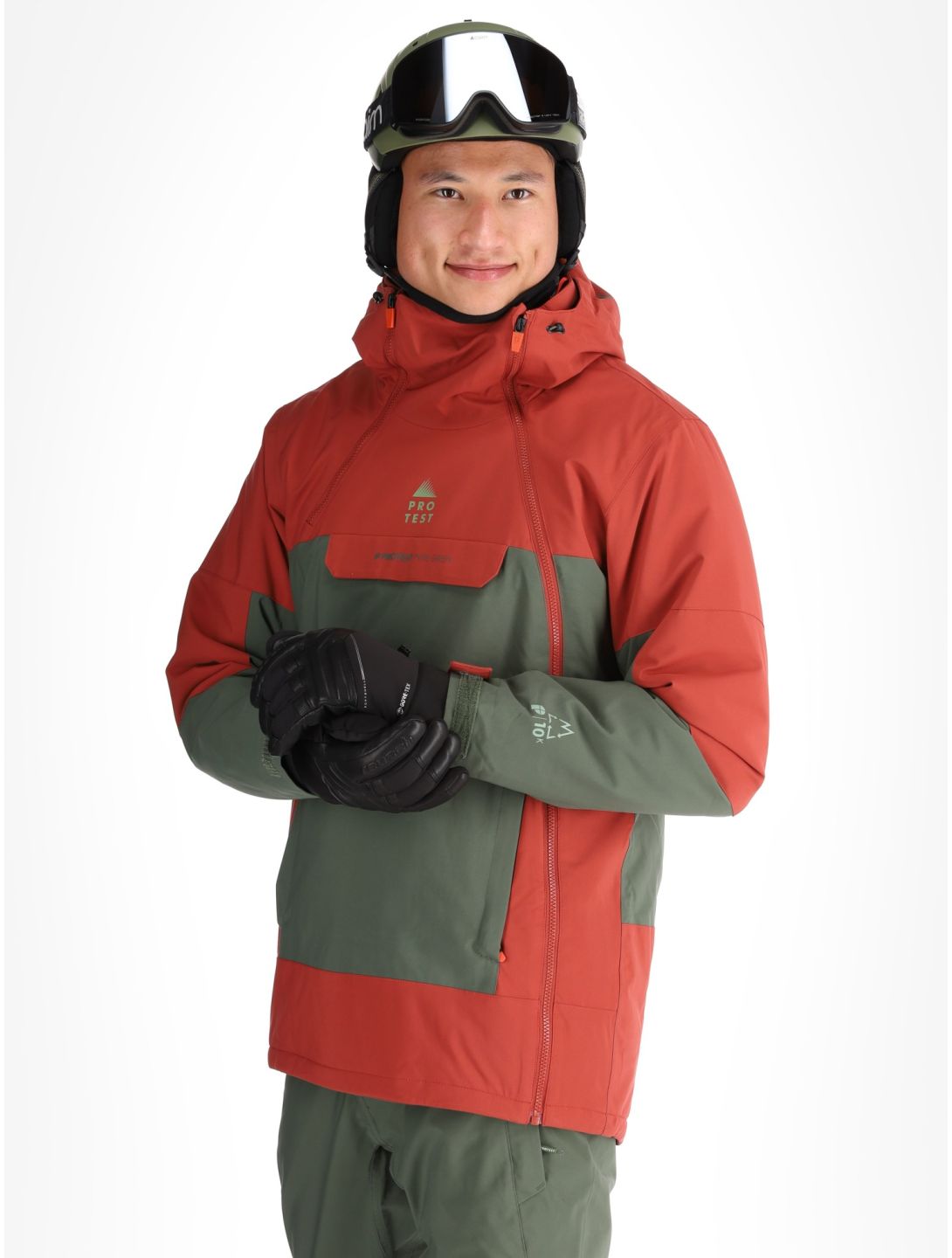 Protest, PRTDAZZLE ski-jas heren Barn Red groen, rood 