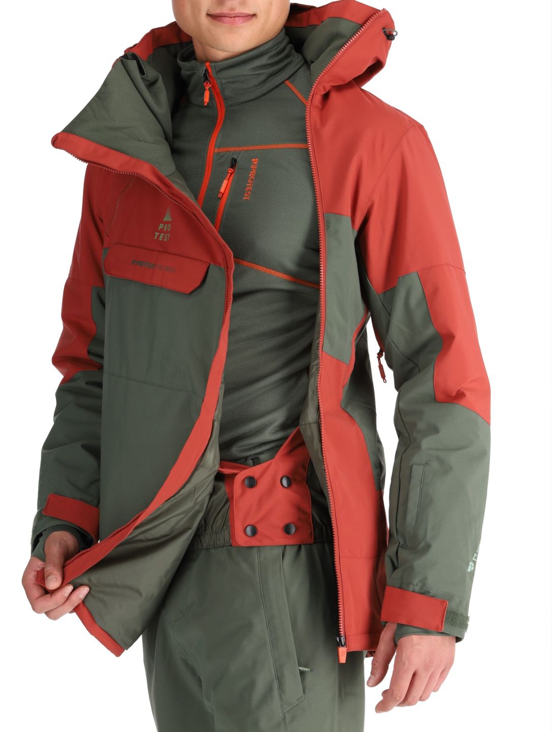 Protest, PRTDAZZLE ski-jas heren Barn Red groen, rood 