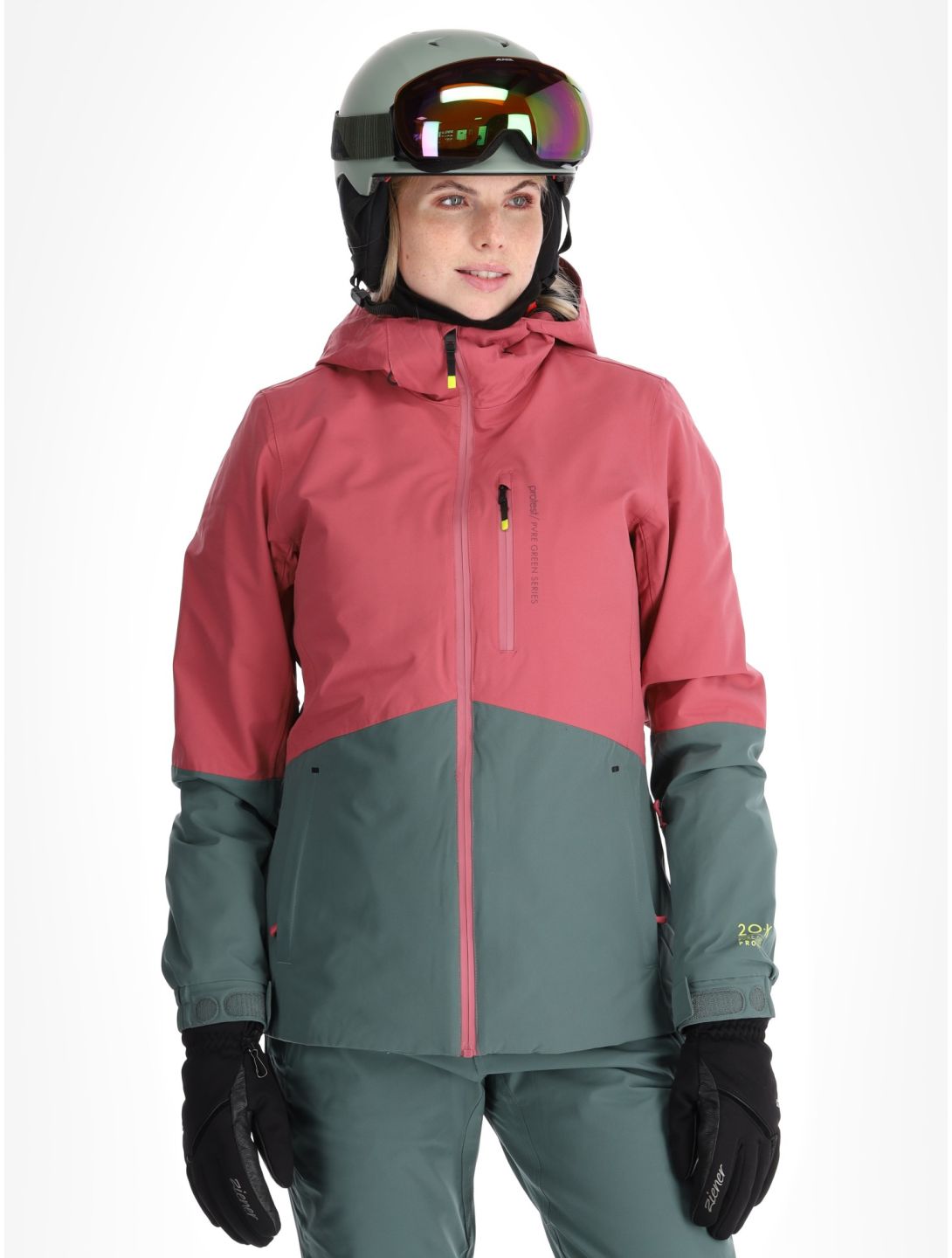 Protest, PRTDISK ski-jas dames Rose Dust groen, roze 