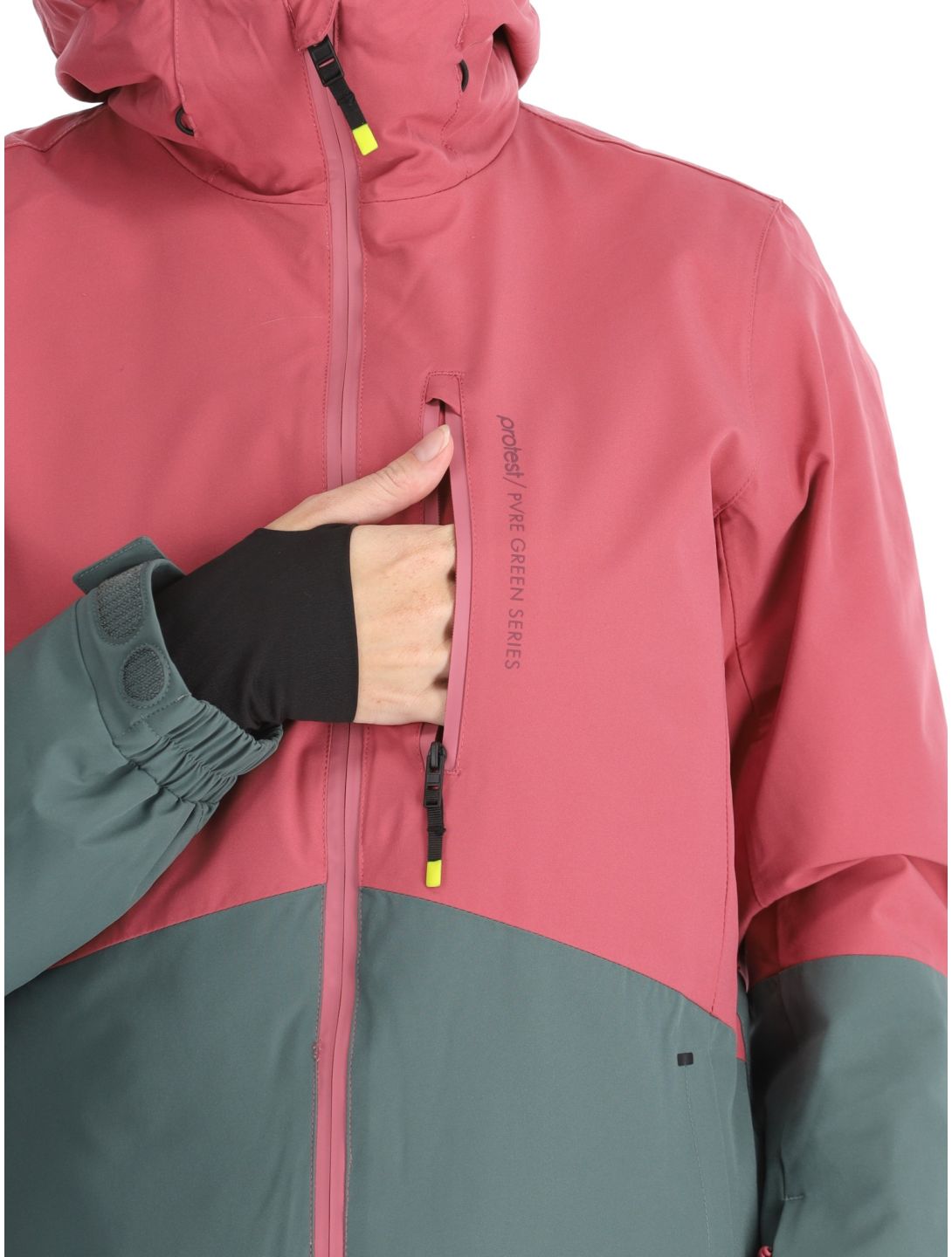 Protest, PRTDISK ski-jas dames Rose Dust groen, roze 