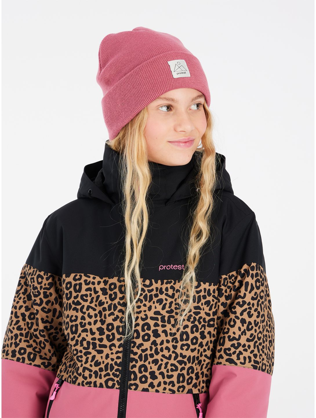 Protest, PRTFUGEE JR ski-jas kinderen Rose Dust roze, zwart 