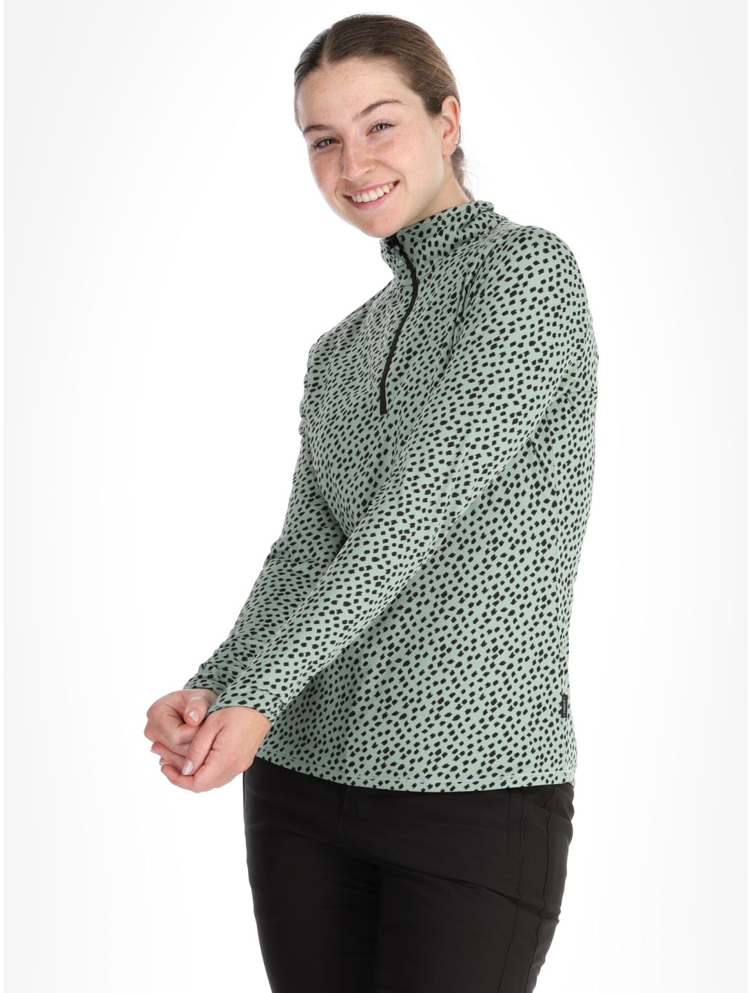 Protest, PRTKACEY 1/4 zip skipully dames Green Baygreen groen 