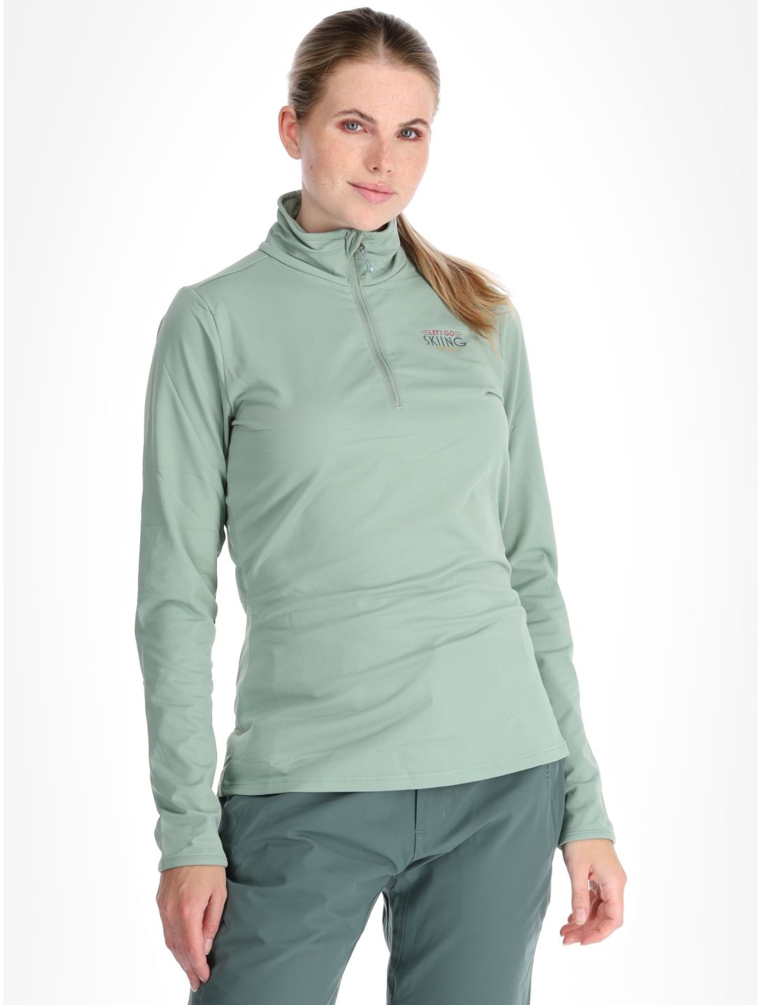 Protest, PRTLUNAR 1/4 zip skipully dames Green Baygreen groen 