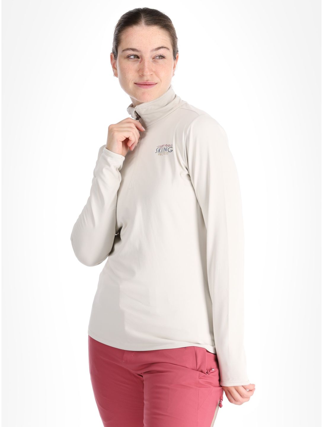 Protest, PRTLUNAR 1/4 zip skipully dames Kitoff White wit 