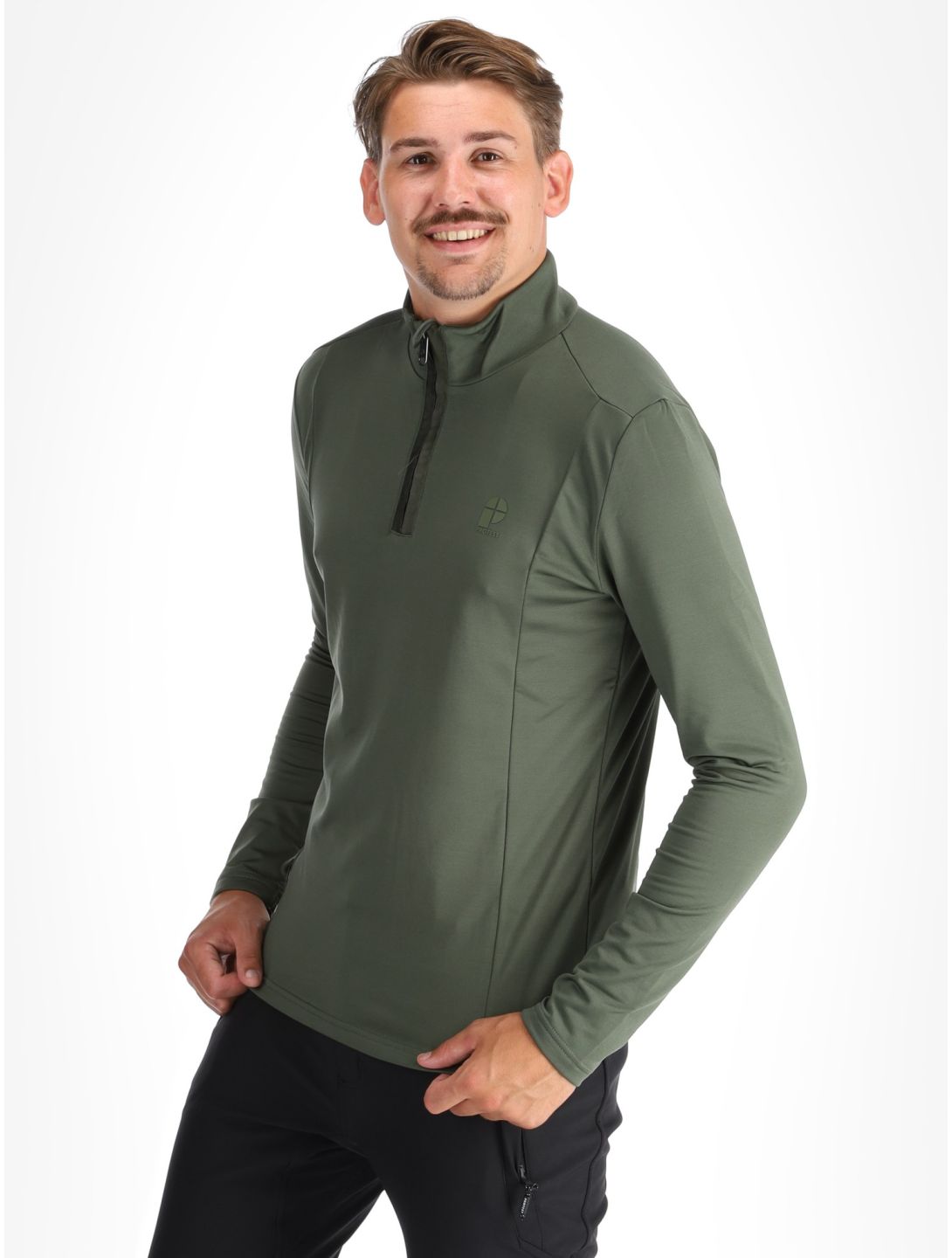 Protest, REWILL 1/4 zip top skipully heren Thyme groen 