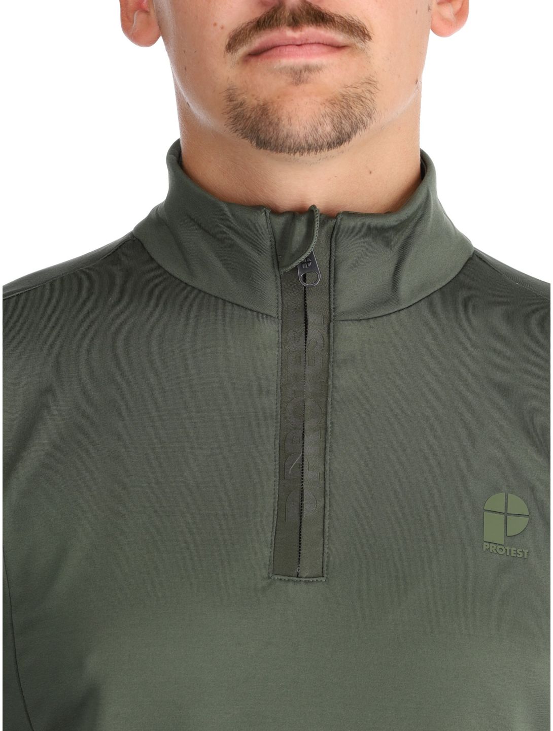 Protest, REWILL 1/4 zip top skipully heren Thyme groen 