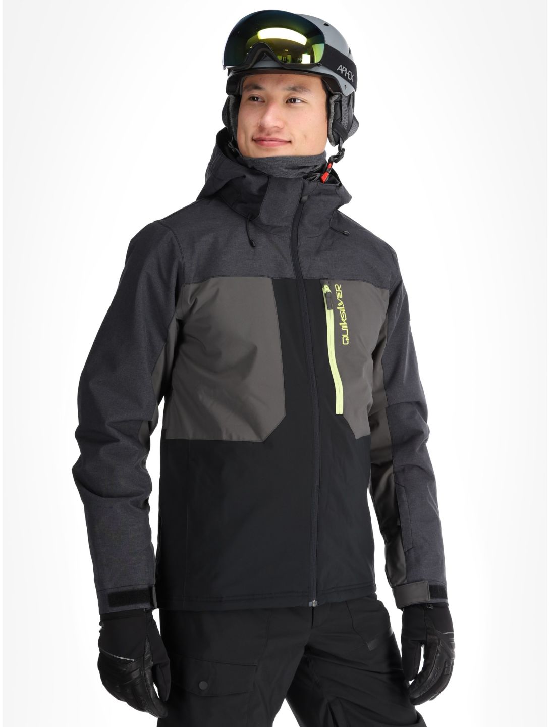 Quiksilver, Dawson ski-jas heren True Black grijs, zwart 