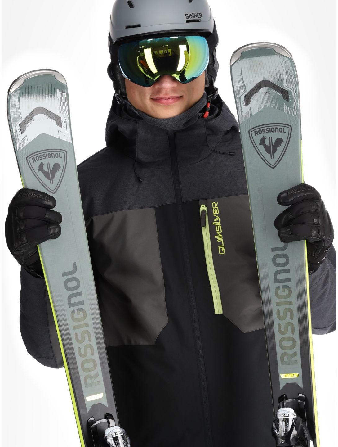 Quiksilver, Dawson ski-jas heren True Black grijs, zwart 