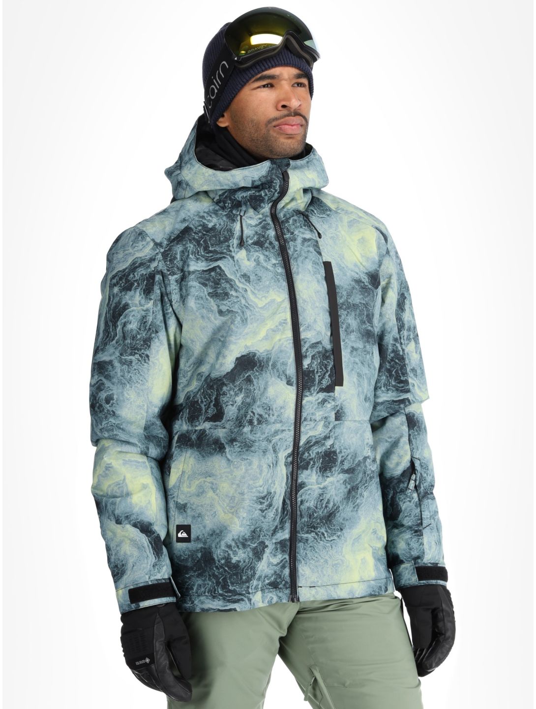 Quiksilver, Mission Printed ski-jas heren Space Stone Celery Green groen 