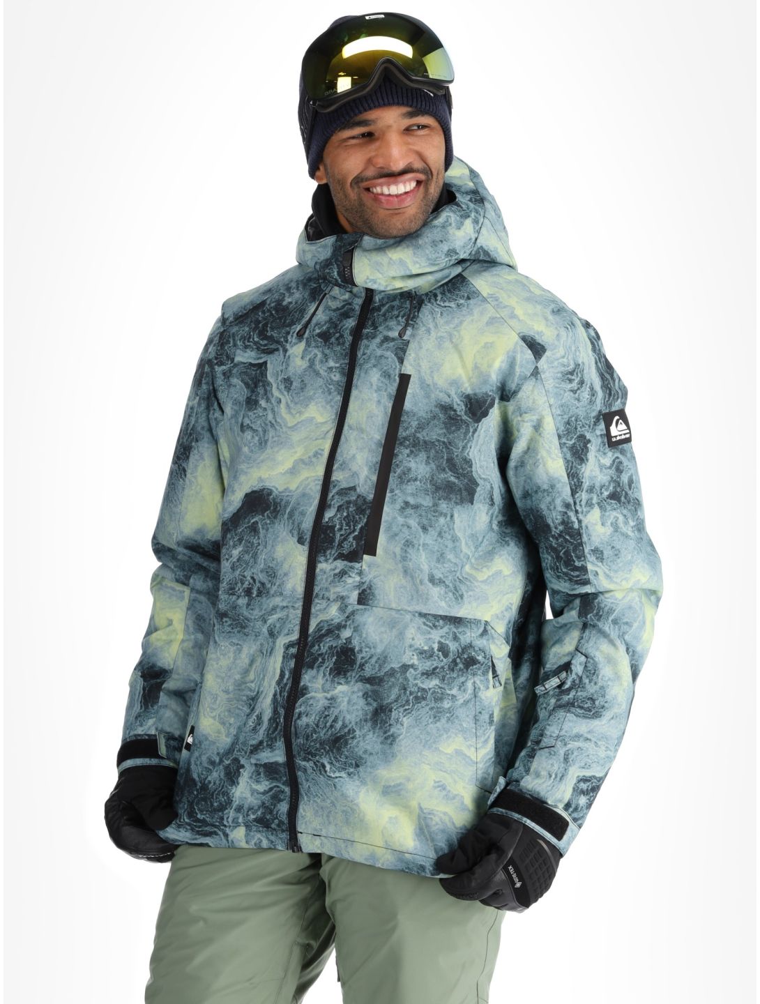 Quiksilver, Mission Printed ski-jas heren Space Stone Celery Green groen 