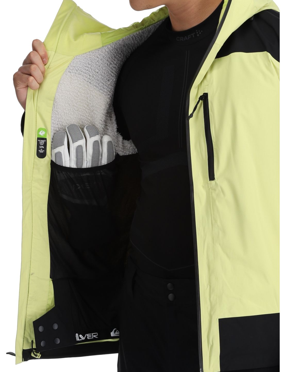 Quiksilver, Ultralight 20K ski-jas heren Celery Green groen, zwart 